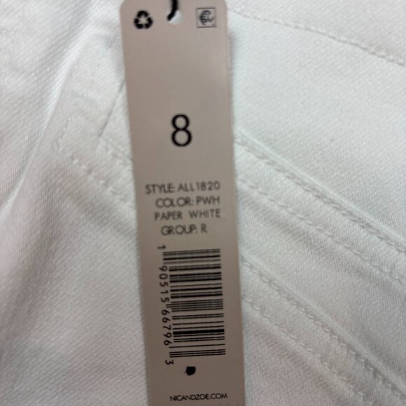 Nic + Zoe All Day Denim Pull On Slim Ankle Jean in White - Size 8 - NWT - Picture 4 of 9
